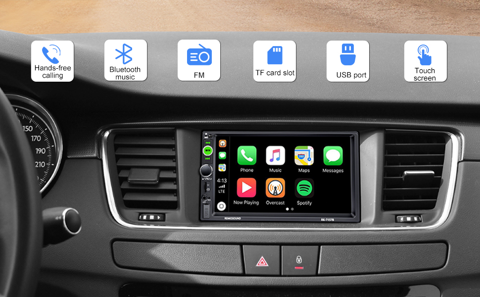 Double Din Car Stereo Compatible with Apple Carplay and