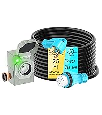 波涛 1.25-50 Amazon.com: 50AMP 25FT Generator Cord with Pre-drilled Power