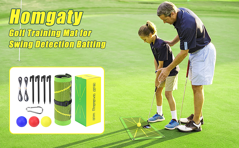 Golf Training Mat for Swing Detection, Homgaty Golf Swing Training Mat, Golf Divot Mat Analysis