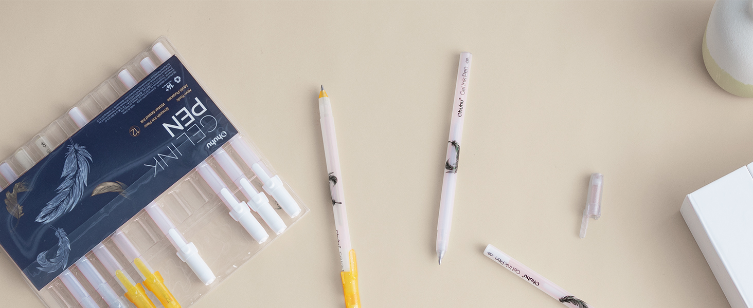 Ohuhu Gold Silver White Gel Pens 12 Pack Extra Fine Point Pens Opaque