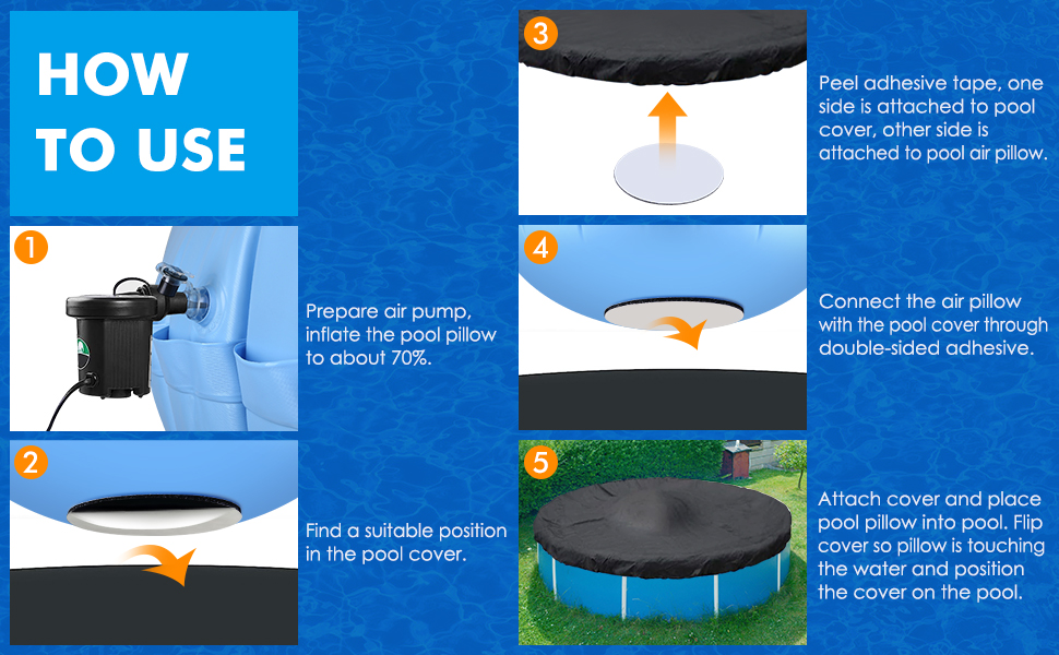 4 x 4 Ft Pool Pillow for Above Ground Pool, 2Pack Winter