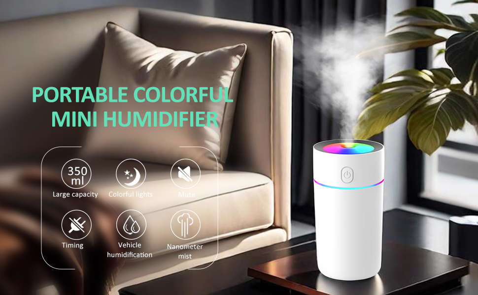 portable colorful mini humidifier