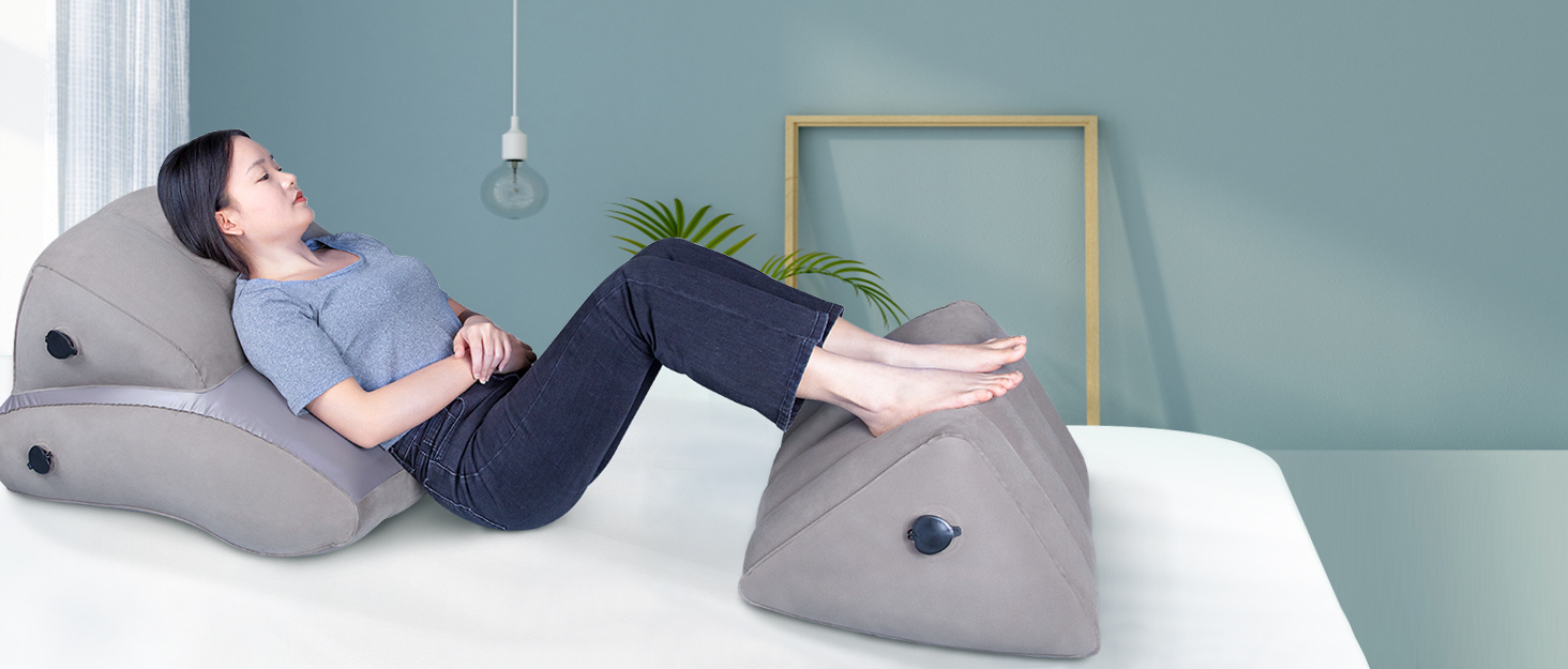 SAHEYER Inflatable Bed Wedge Pillow Set, 2 PCS Post Surgery