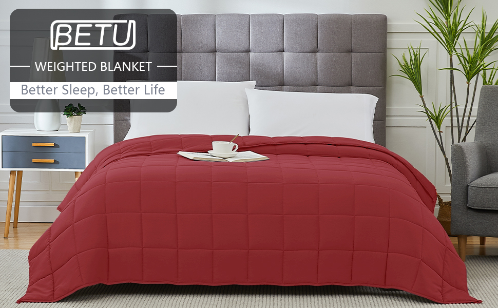 BETU Weighted Blanket for Adults (12lbs, 60"x80" Queen Size