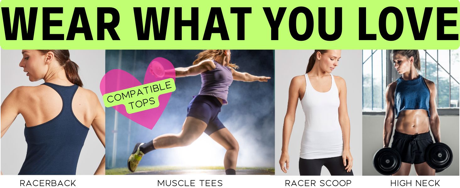 compatible tops with kalon racerback bra muscle tees high neck scoop