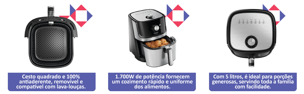 Air Fryer Dako 5 Litros com Painel Analógico 127v 