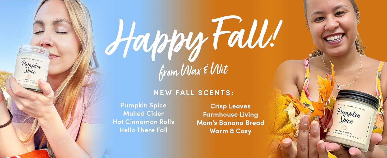 Fall candles, fall decor, halloween candles, pumpkin candle, candles gifts for women, pumpkin spice