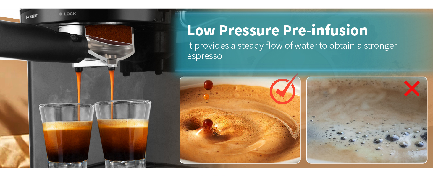 Gevi Espresso Machine 15 Bar Pump Pressure, Expresso Coffee