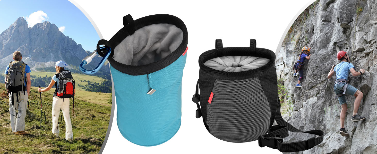 Premium Comfortable Chalk Bag with Fleece Lining and Polyester Exterior