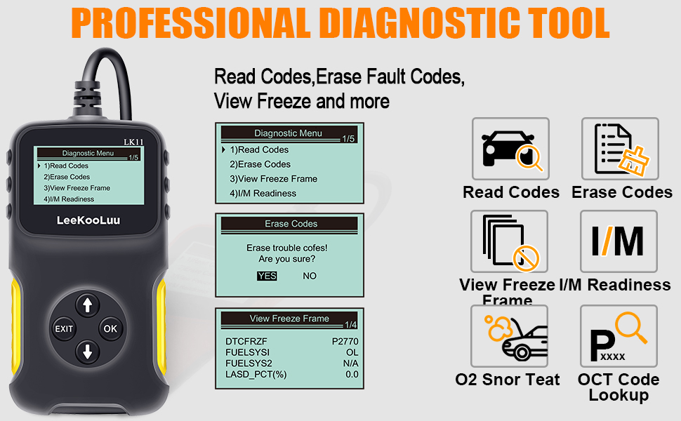 OBD2 Scanner Code Reader Car Engine Fault Code Reader Car Diagnostic