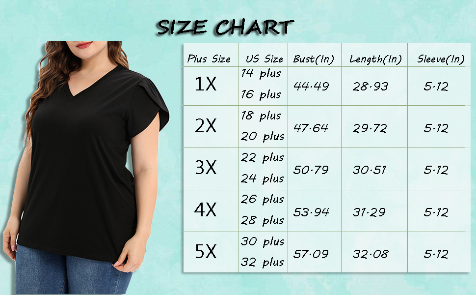 plus size V neck tops