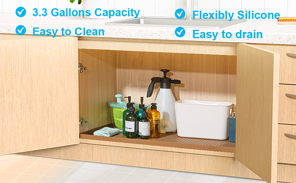 Dirza Under Sink Mat for Kitchen Waterproof 34" x 22