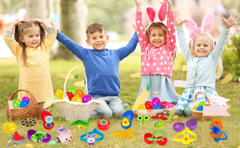 200PCS Prefilled Easter Eggs with Toys for Easter Eggs Hunt