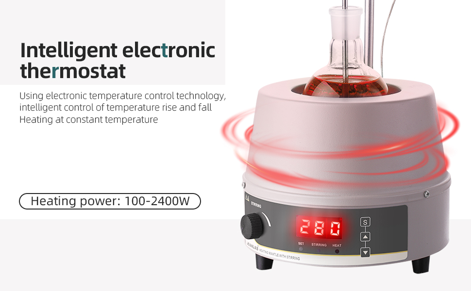 LABFISH Heating Mantle 500ml Thermocouple Stirring Mixer,Lab Thermostatic Heater with
