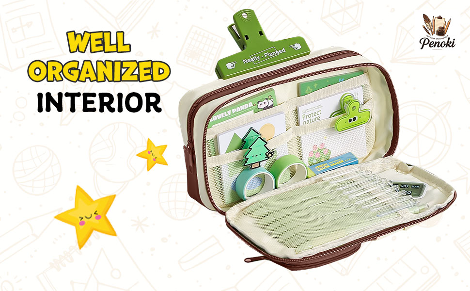 Large Capacity Pencil Case - Stylish Multi-Compartment Stationary Organizer for School
