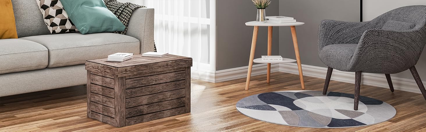 WOLTU Pouf Contenitore Sedia Pieghevole Poggiapiedi Cassapanca Con Coperchio 11 1