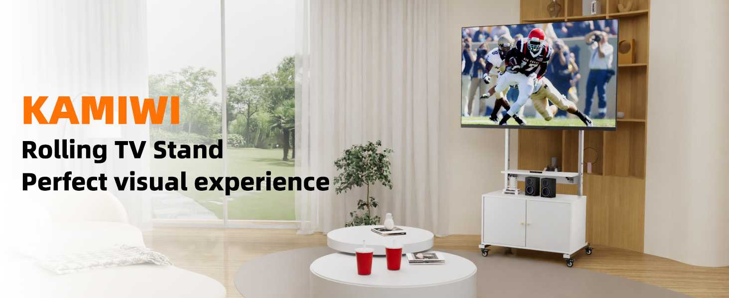 Mobile TV Stand with Storage Cabinet