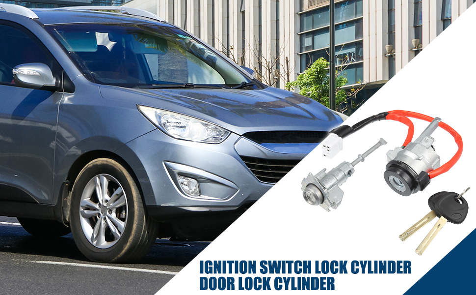 Car Ignition Lock Door Lock Cylinder Full Door Lock with 2 Keys for Hyundai IX35 2015 