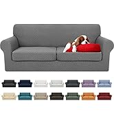 YEMYHOM Latest Checkered 3 Pieces Couch Covers for 2 Cushion High Stretch Sofa with 2 Extra Large...