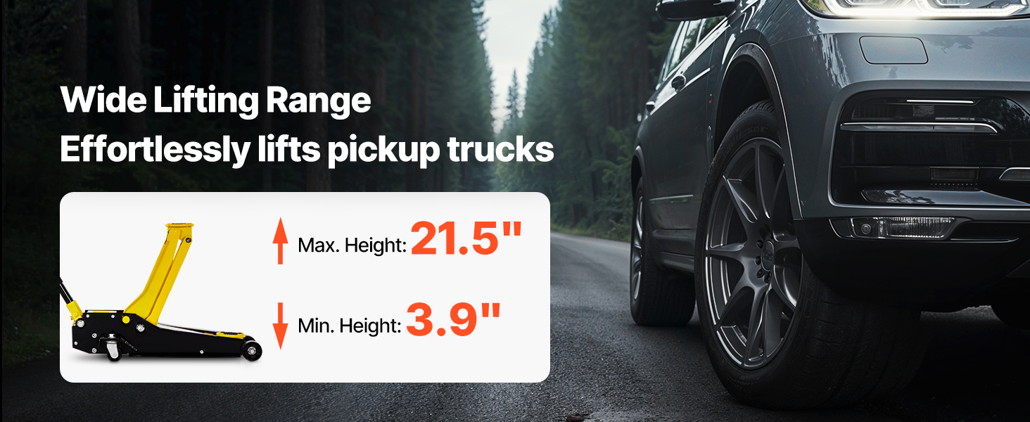 Low profile floor jack