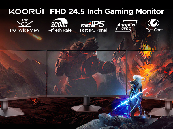 【IPS 1ms 200Hz 24.5インチ】 KOORUI G2511P Amazon.com: KOORUI 24.5 Inch Gaming Monitor 200Hz, 1ms, FHD