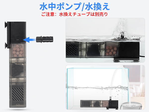 Amazon.co.jp: hygger 水槽フィルター 600L/H 静音 水流調節 3タイプ