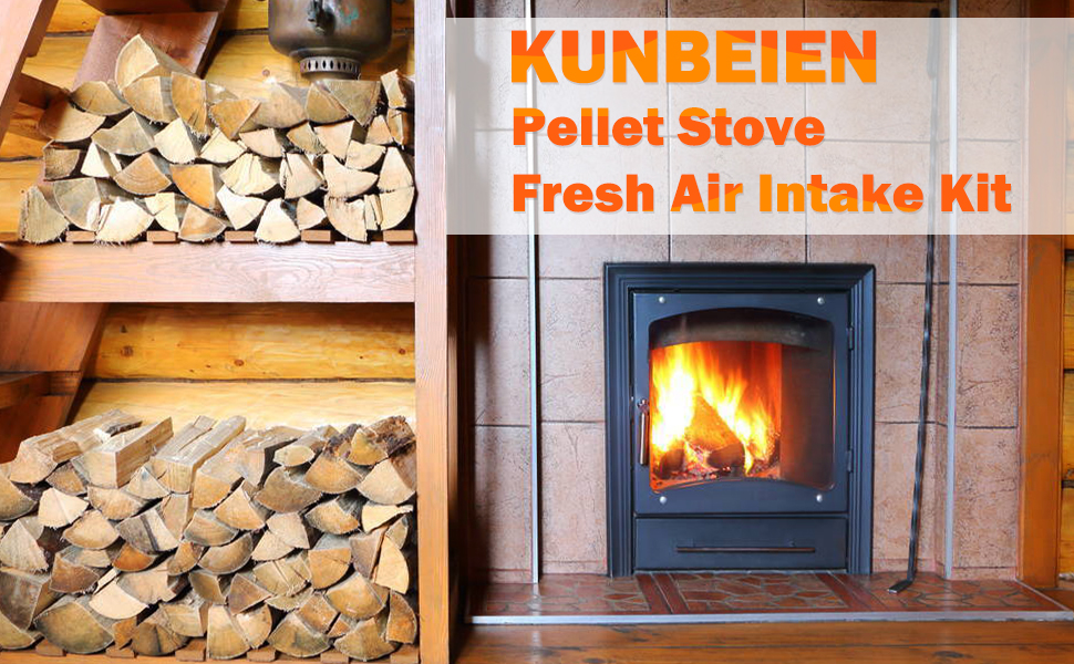 KUNBEIEN Pellet Stove Fresh Air Intake Kit, 2 "x 60" Pellet