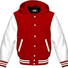 GOKTOG Hooded Varsity Jacket Women, Baseball Letterman Wool