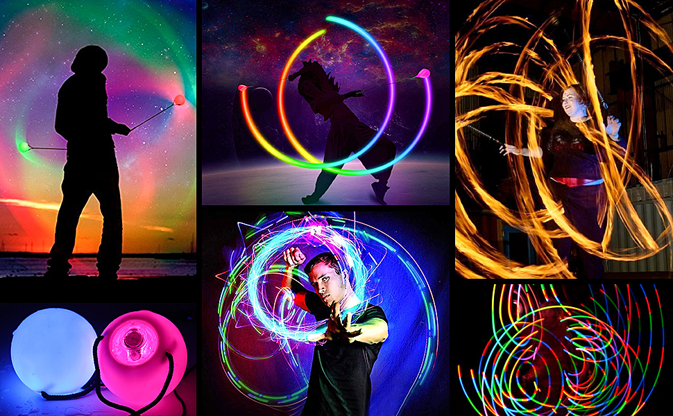 LED Poi 2 Stück Verbesserte LED POI Bälle
