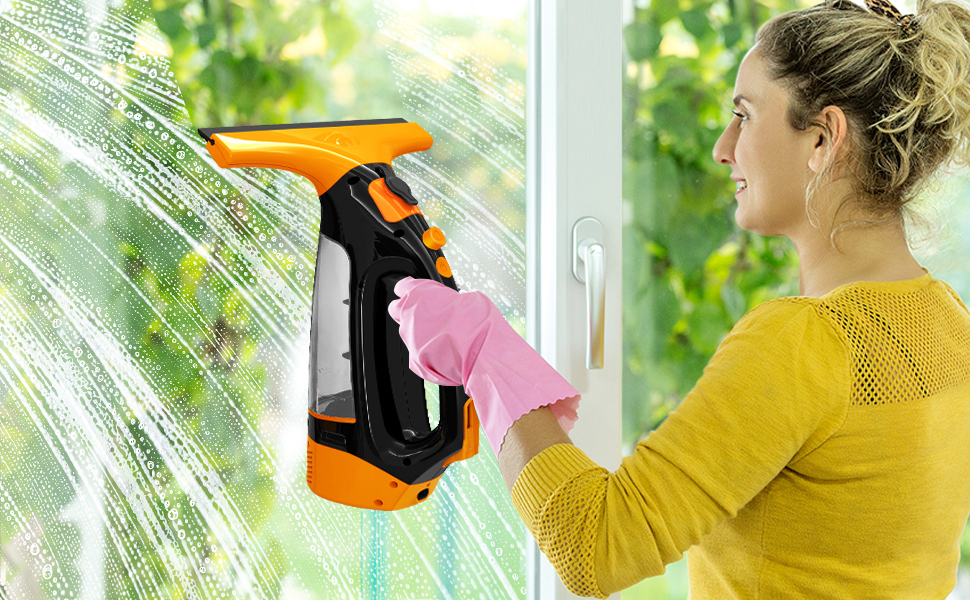 Window Vacuum, Window Vacuum Squeegee, 3 in 1 Cordless