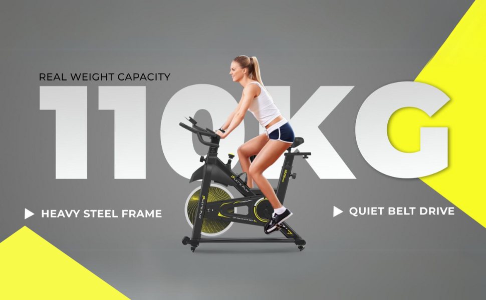 lets play spin bike gym bike for home magnetic resistance 110 KG