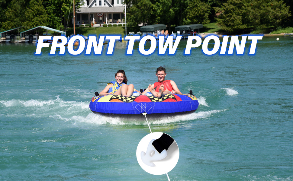 MewVeer Towable Tube for Boating, Safety Inflatable Boat Tubes and