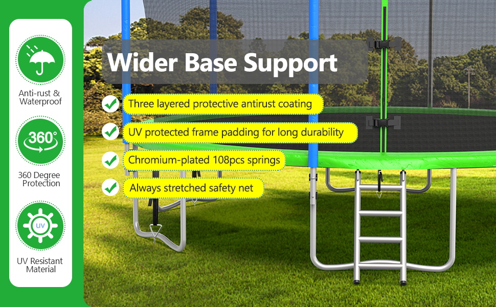 trampoline with stakes