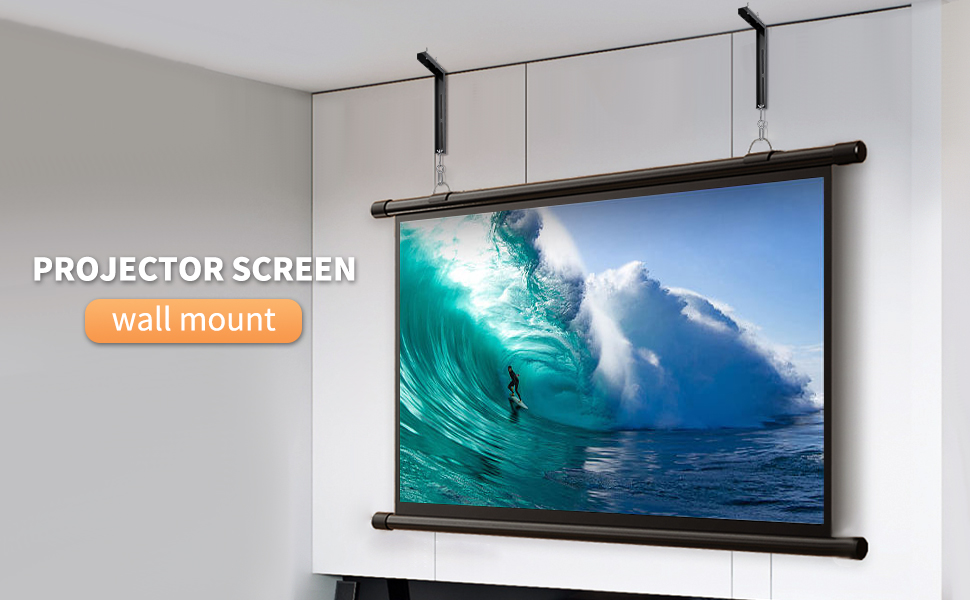 suptek Universal Projector Screen Wall Mount LBrackets Wall Hanging Mount 12 inch