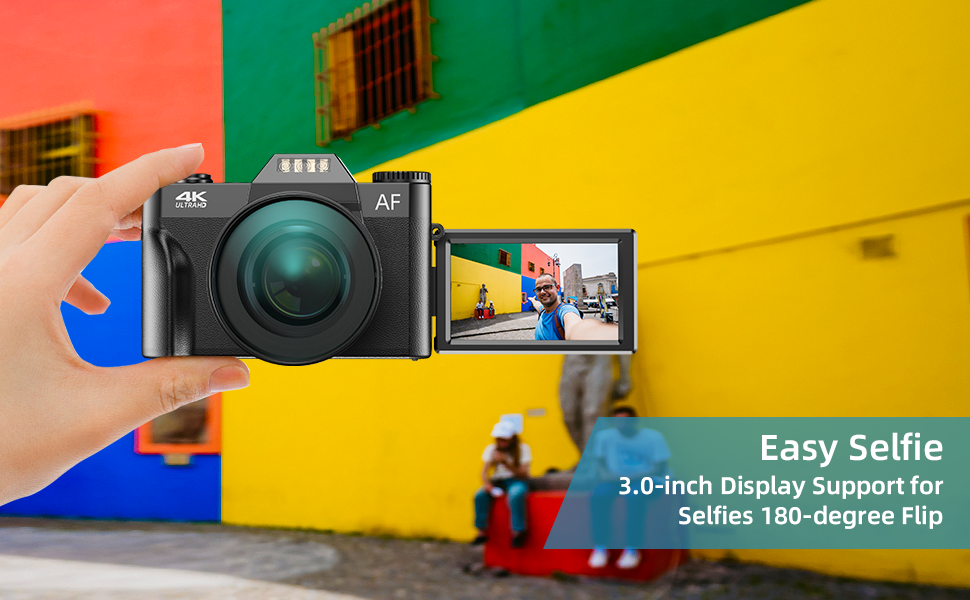 Digital Camera, Autofocus 4K 48MP Compact Camera with 32GB SD Card Wide