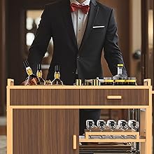 Commercial Wooden Restaurant Service Cart