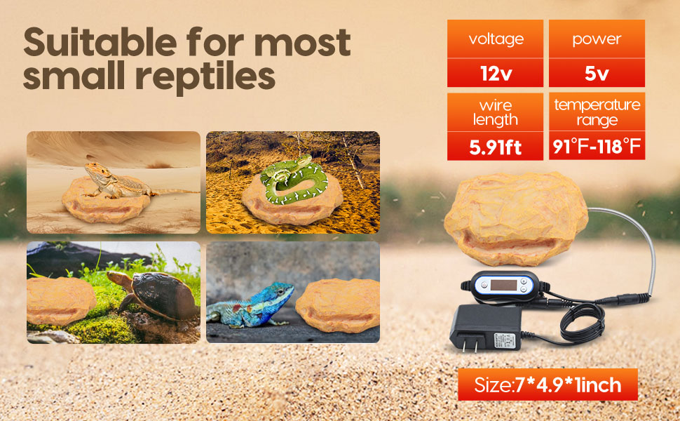 Fisoceny Reptile Heat Rock Bearded Dragon Heating Mat