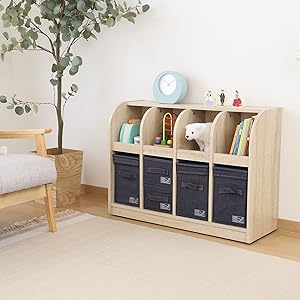 Amazon.co.jp: 不二貿易 絵本棚 2段 おもちゃ収納 幅86.5×奥行
