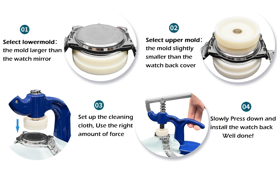TOPWAY Watch Press Tool Kit Watch Back Press for 1850mm