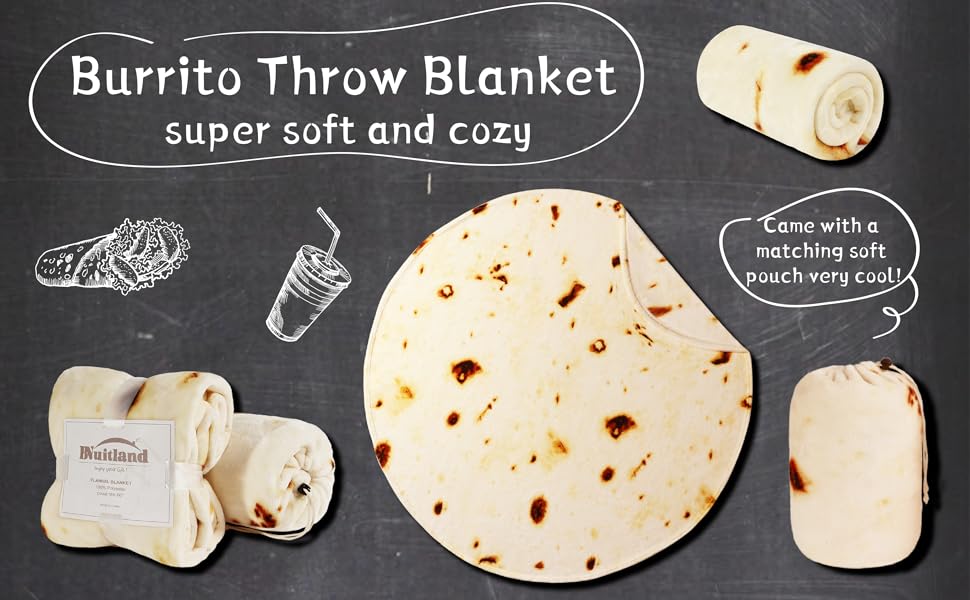 BNuitland Tortilla Burritos Pattern Blanket Baby Size,290