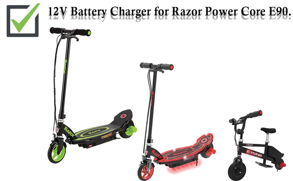 12V Charger for Razor Power Core 90 E90 E95 95, ePunk