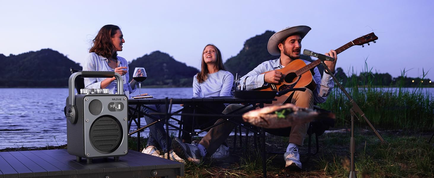 MLOVE D4 Mini Karaoke Machine for Adults with Wireless