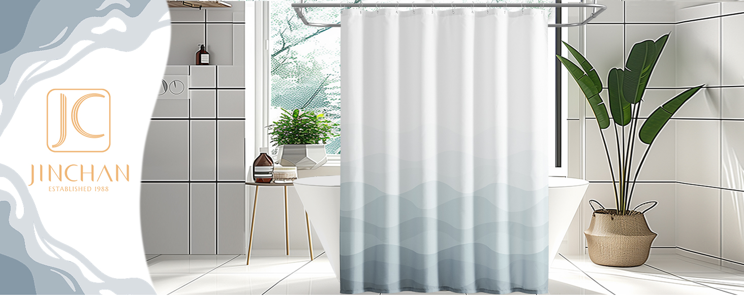 grey shower curtain