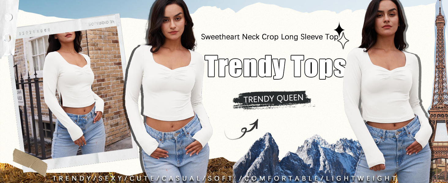 Women's Long Sleeve Trendy Tops