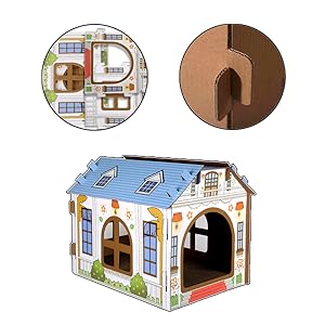 Gato de cartón para montar en casa rascadora