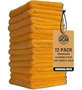 Chemical Guys MIC_506_12 Professional Grade Premium Microfiber Towels, Gold (16 Inch x 16 Inch) (...