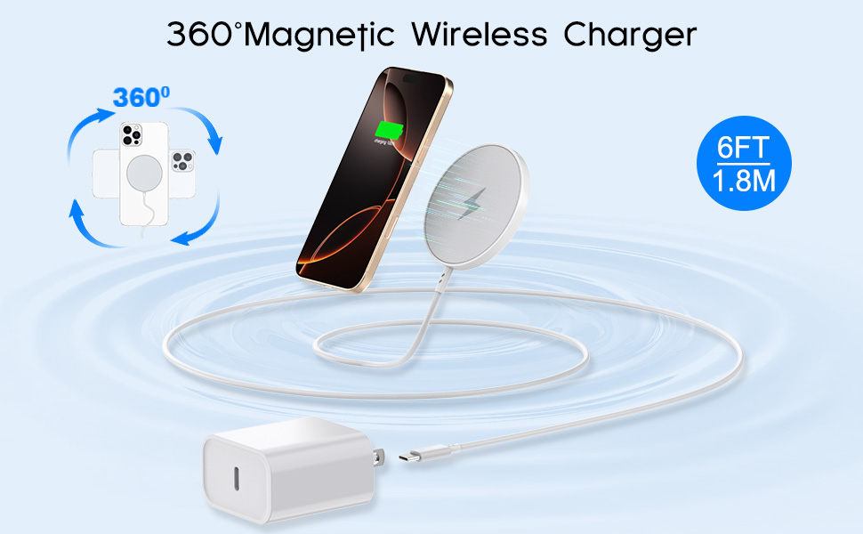 magnetic wireless charger fast charging pad