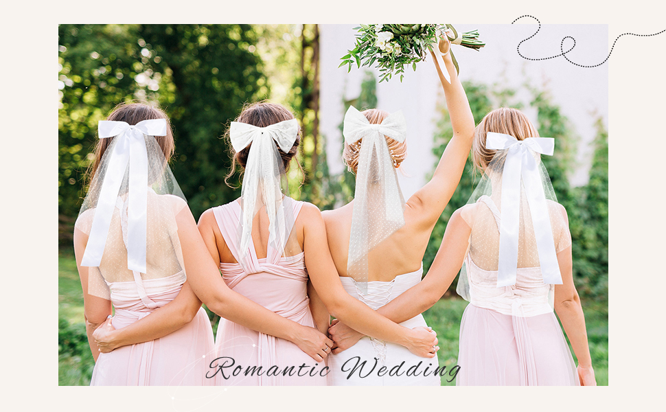 hair bow veil for a bride
