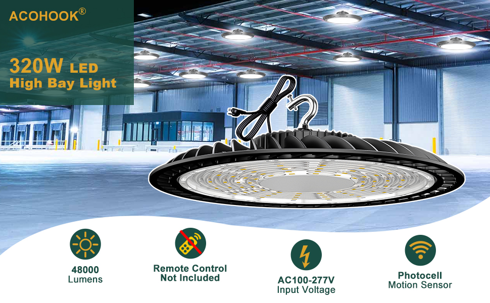 320W LED high bay light with motion sensor