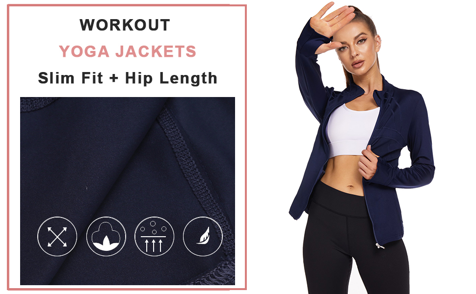 Women's Sports Jacket Full Zip Workout Running Jacket